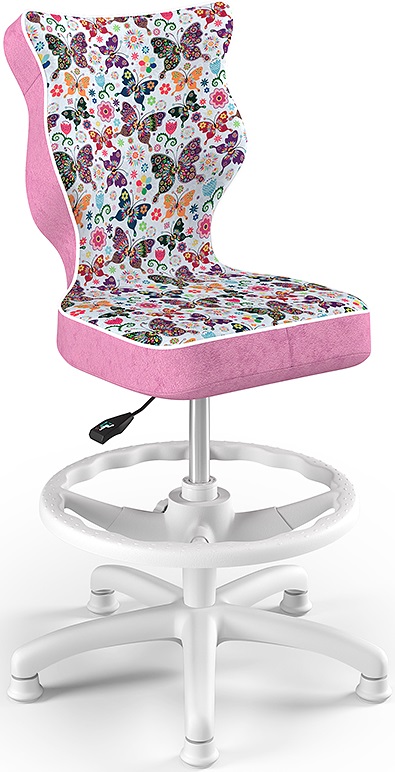 Detská stolička Petit White 4 HC + F s oporným kruhom motýliky gallery main image