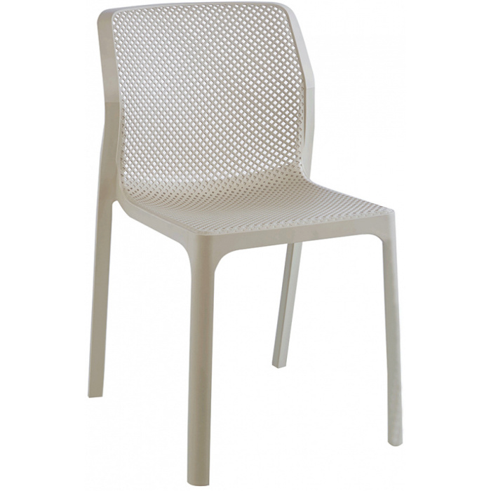 Stohovateľná stolička LARKA, sivohnedá taupe/plast
