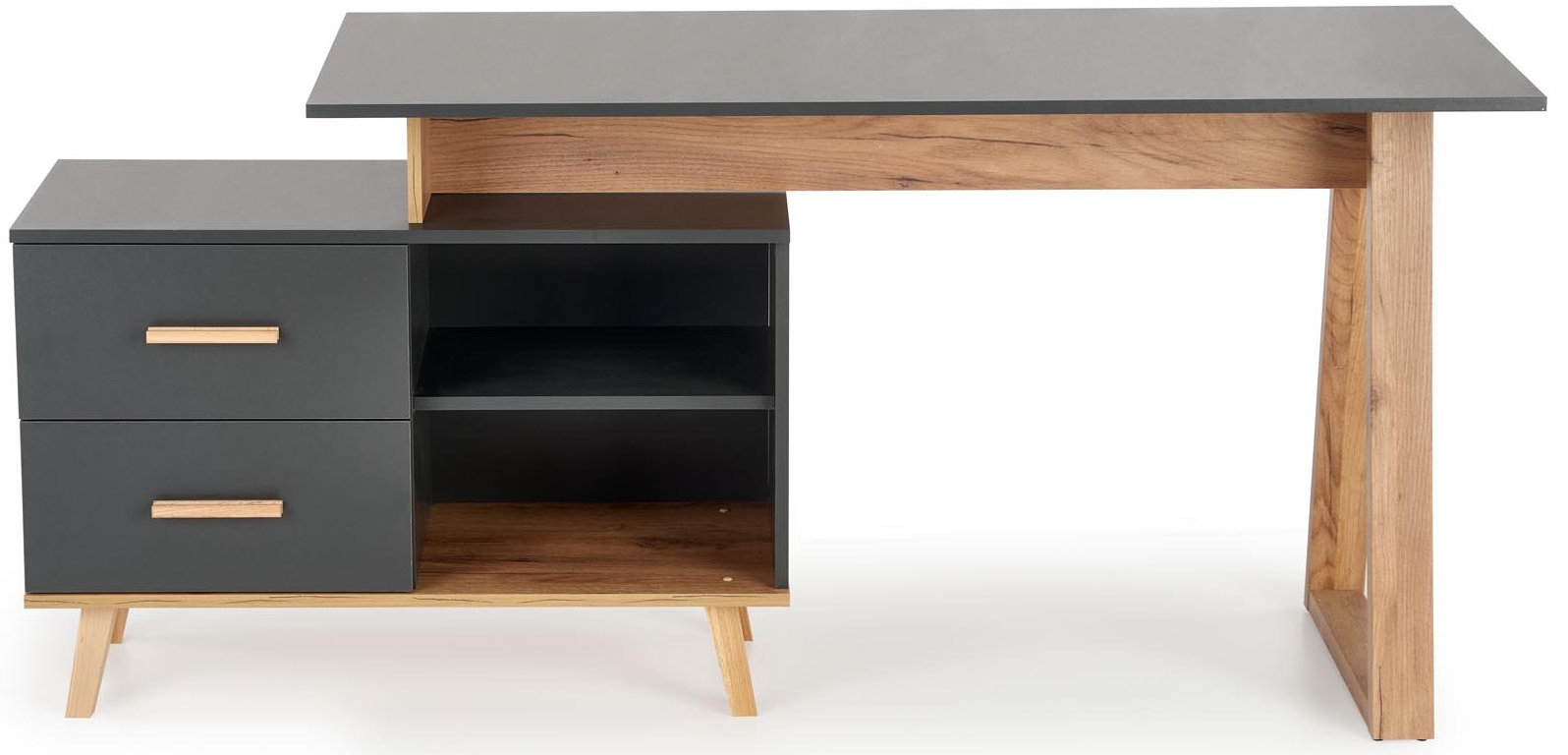 Písací stôl SERGIO XL, antracit/ dub wotan gallery main image