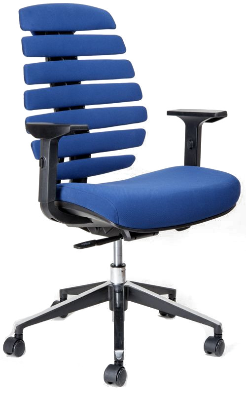 MERCURY kancelárska stolička FISH BONES čierny plast, modrá látka 26-67, č.AOJ1427.

K