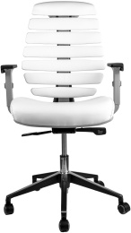 Kancelárska stolička FISH BONES šedý plast, biela koženka PU480329