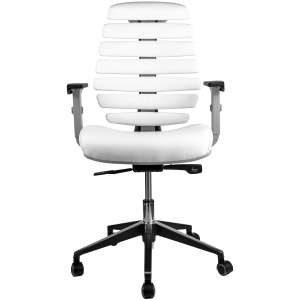 Kancelárska stolička FISH BONES šedý plast, biela koženka PU480329