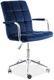 detska stolička Q-022 VELVET tmavo modrá