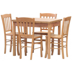 Jedálenský set stôl BINGO rozkladacia / stolička VENETA 4 ks Dub