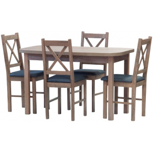 Jedálenský set stôl SOFT rozkladacia / stolička TERA 4 ks Dub hľuzovka