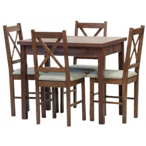 Jedálenský set stôl BINGO rozkladací / stolička TERA 4 ks Dub vintage