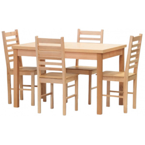 Jedálenský set stôl UDINE / stolička NORA 4 ks masív Buk