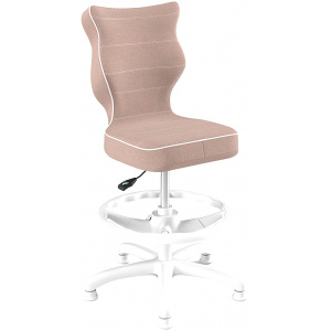 Detská stolička Petit White 4 HC + F s oporným kruhom, starorůžová Jasmine 08
