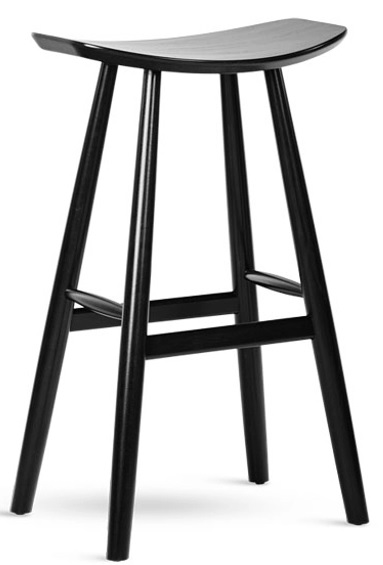 barová stolička GURU buk, lak čierny gallery main image