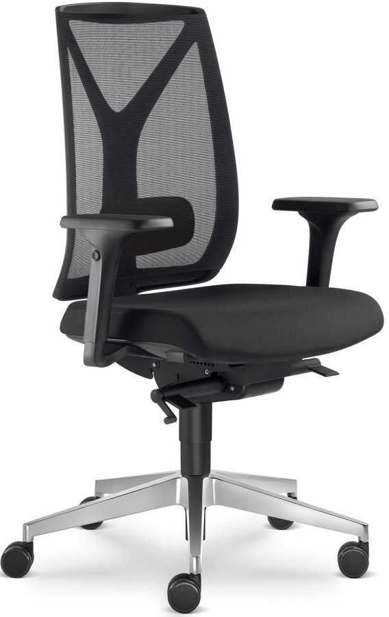 Kancelárská stolička LEAF 503-SYS, posuv sedáku, čierna skladová gallery main image