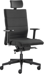 Kancelárska stolička LASER 695-SYS, s podhlavníkom, čierna, skladová gallery main image