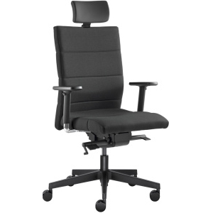 Kancelárska stolička LASER 695-SYS, s podhlavníkom, čierna, skladová