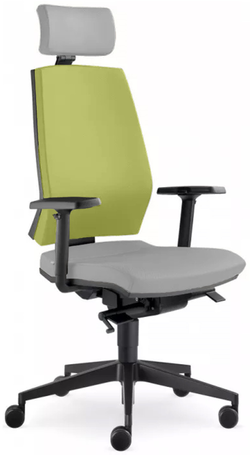 Kancelárska stolička STREAM 280-SYS, s PDH sivo-zelená gallery main image