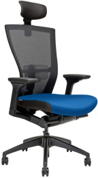 kancelárska stolička MERENS s podhlavníkom, modrá, vzorový kus Rožnov