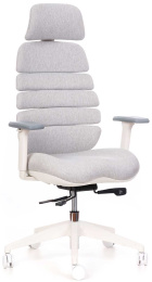 Kancelárska stolička SPINE s PDH biely plast svetlo sivá LS2-38