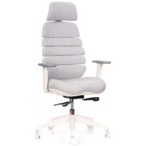 Kancelárska stolička SPINE s PDH biely plast svetlo sivá LS2-38