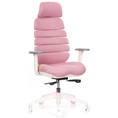Kancelárska stolička SPINE s PDH biely plast ružová LS2-01