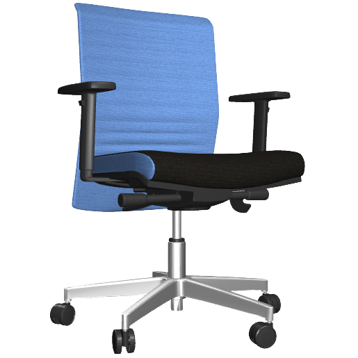 kancelárska stolička REFLEX NEW ŠÉF, T-SYNCHRO, čierná-modrá, vzorkový kus OSTRAVA