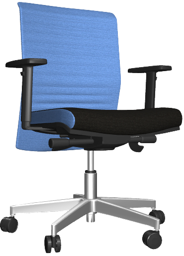 kancelárska stolička REFLEX NEW ŠÉF, T-SYNCHRO, čierná-modrá, vzorkový kus OSTRAVA gallery main image