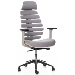 kancelárska stolička FISH BONES PDH šedý plast, 26-64, 3D podrúčky