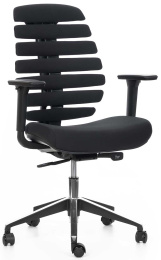 kancelárska stolička FISH BONES čierny plast, 26-60 čierna, 3D podrúčky gallery main image
