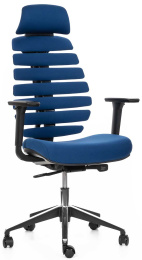 kancelárska stolička FISH BONES PDH čierny plast, 26-67 modrá, 3D podrúčky gallery main image