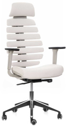 kancelárska stolička FISH BONES PDH šedý plast, smotanová 26-61, 3D podrúčky
