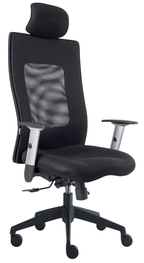 kancelárska stolička LEXA s pevným PDH, podrúčky, BLACK 27 gallery main image