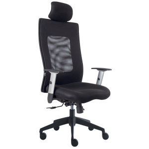 kancelárska stolička LEXA s pevným PDH, podrúčky, BLACK 27