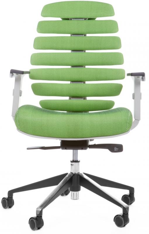 stolička FISH BONES šedý plast, zelená látka SH06, vzorkový kus Rožnov gallery main image