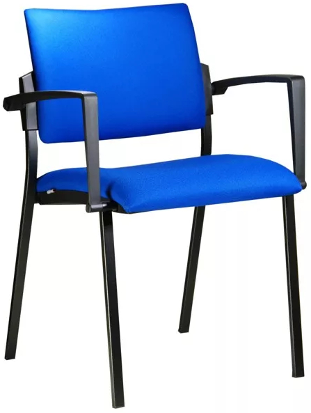 stolička SQUARE čalúnená, čierny plast, modrá, č.AOJ1722 gallery main image