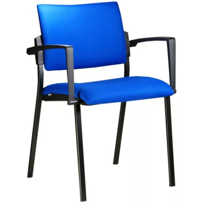 stolička SQUARE čalúnená, čierny plast, modrá, č.AOJ1722