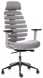 kancelárska stolička FISH BONES PDH šedý plast, 26-64, 3D podrúčky - vzorkový kus ROŽNOV p. R.