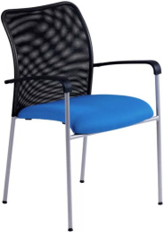 Konferenčná stolička TRITON NET, čierná/modrá vzorkový kus v BRATISLAVE