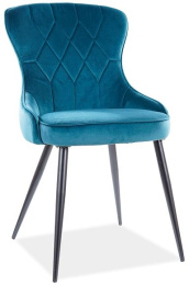 Jedálenská stolička LOTUS VELVET modrá