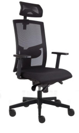 kancelárska stolička GAME ŠÉF, T-synchro, sedák čierna koženka