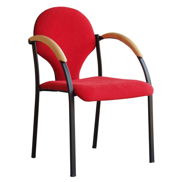 stolička NEON čierny plast, drevené područky
