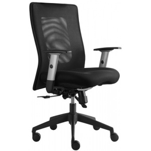 kancelárska stolička LEXA bez podhlavníka, farba čierna